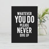 Geef nooit Motivatie prijsopgave op Bedankkaart (Staand voorkant)