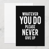 Geef nooit Motivatie prijsopgave op Bedankkaart (Voorkant / Achterkant)