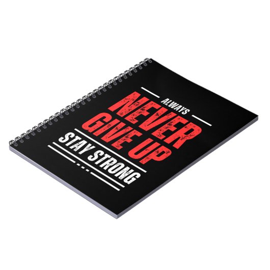 Geef nooit op en blijf Motivatie Notitieboek (Linkerzijde)