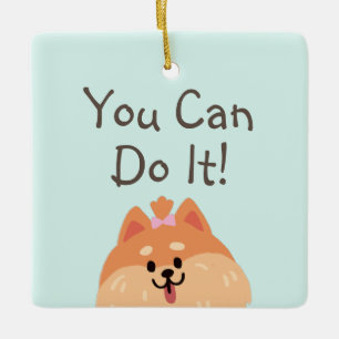 Geef nooit op en koppel nooit Puppy Keramisch Ornament