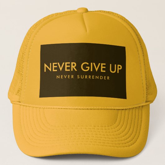 Geef nooit op Geef nooit aangepaste tekst Unisex o Trucker Pet (Voorkant)