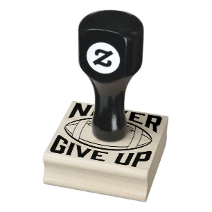 Geef nooit op met Football Sports Motivation Rubberstempel
