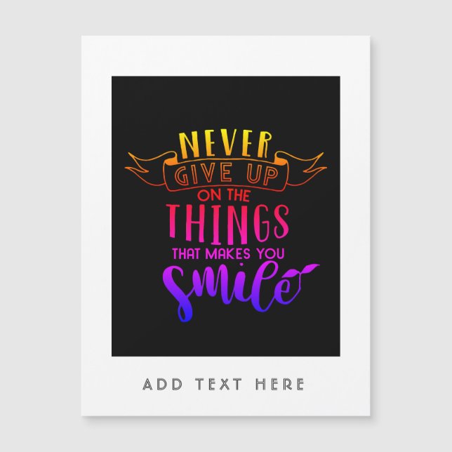 Geef nooit op wat je doet glimlachen (Voorkant)