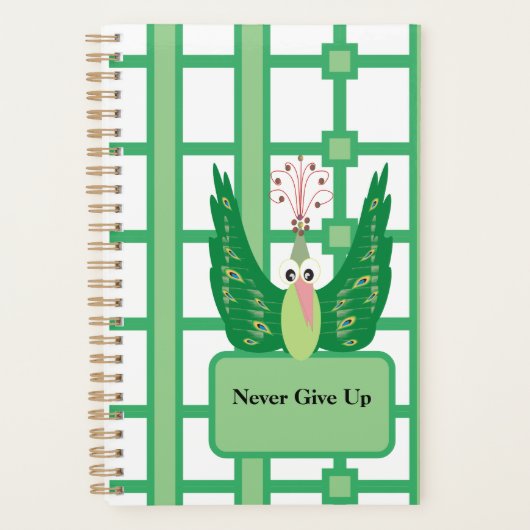 Geef nooit Peacock Planner op (Voorkant)