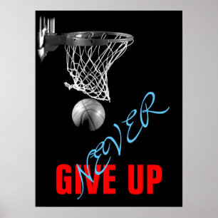 Geef nooit succes Basketball Print op