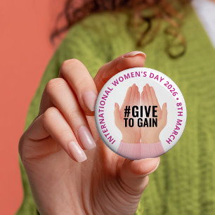 Geef om te Krijgen Internationale Vrouwendag IWD Ronde Button 7,6 Cm