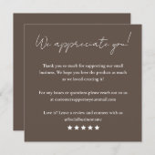 Geef ons een Review klantfeedback bedankpas Kaart (Voorkant / Achterkant)