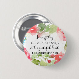 Geef overal bedankt | Schriftelijke kunst Ronde Button 5,7 Cm