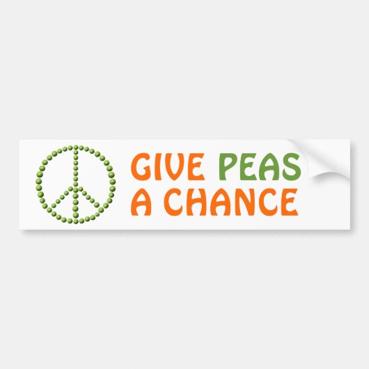 Geef Peas een Bumpersticker van de Kans (Voorkant)