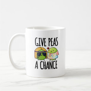 Geef Peas een kans op Funny Hippie Peas Pun Koffiemok