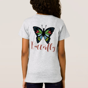 Geef prachtige vlinder en kleurrijke vleugels een t-shirt