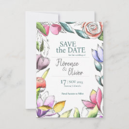 Geef schitterende Floral aan Save The Date