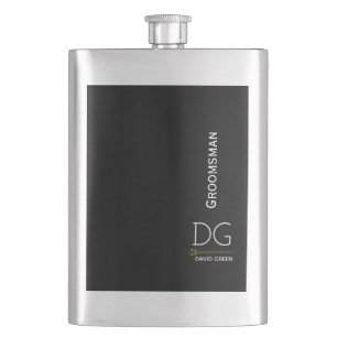 Geef Silver en Black Groomsman een persoonlijk tin Flacon