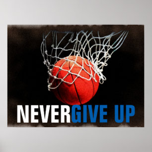 Geef succes basketbal nooit op poster