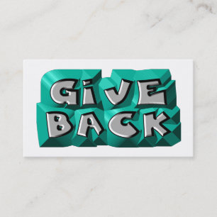 Geef terug Quote Modern Teal Grijs Beitel Letters Visitekaartje