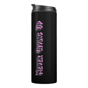 Geef Thermal Tumbler nooit op - Hot roze en Black Thermosbeker