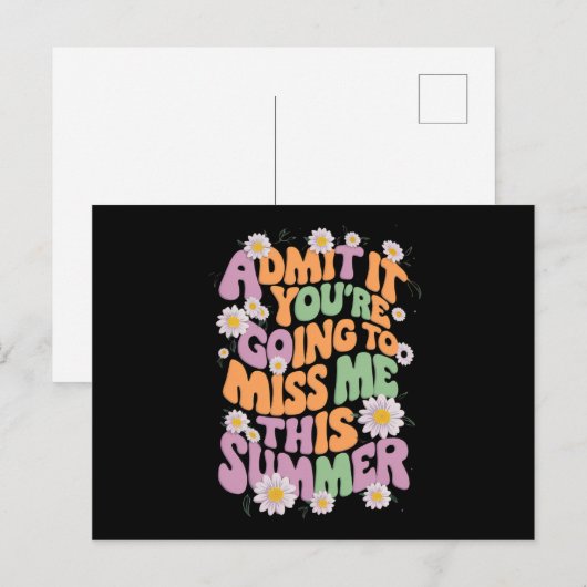 Geef toe dat je me deze zomer gaat missen briefkaart (Voorkant / Achterkant)