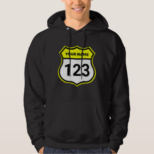 Geef uw nummer aan met de code voor raceidentifica hoodie