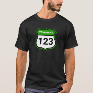 Geef uw nummer groen voor raceidentificatie op t-shirt