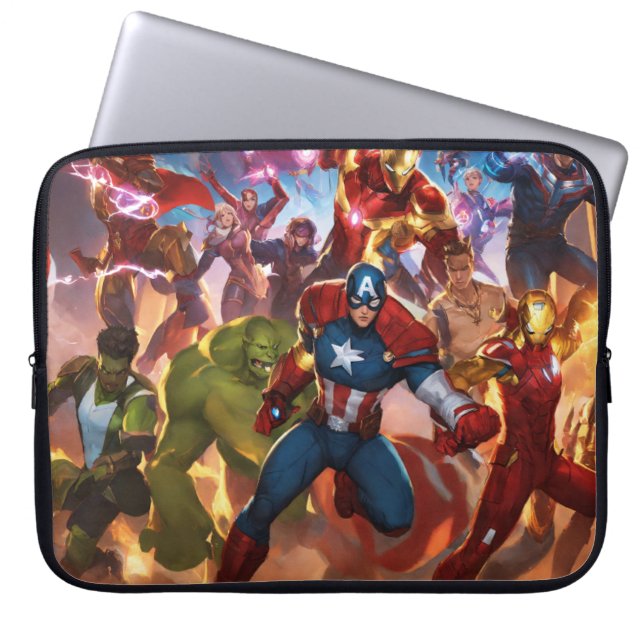 Geef uw technologie kracht met een heroïsche stijl laptop sleeve (Voorkant)