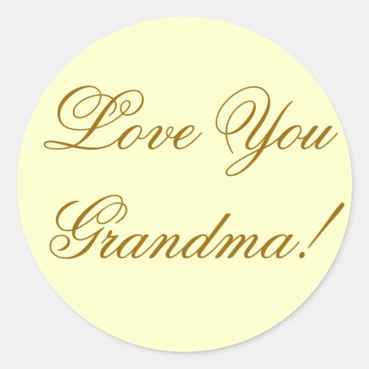 GEEF VAN JE GRANDMA. RONDE STICKER (Voorkant)
