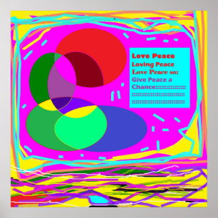 Geef vrede een kans bericht regenboog gekleurd poster