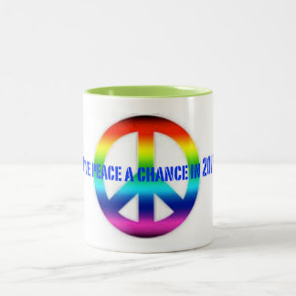 Geef vrede een kans in beker 2016 tweekleurige koffiemok