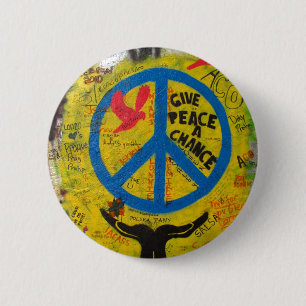 Geef Vrede een kans Ronde Button 5,7 Cm