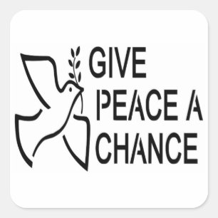GEEF VREDE EEN KANS VIERKANTE STICKER