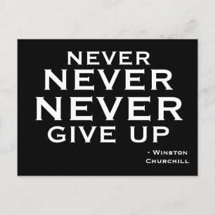 Geef Winston Churchill nooit Motivatie op Briefkaart