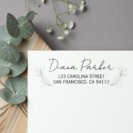 Geeft modern script return adres  zelfinktende stempel