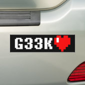 Geek <3 bumpersticker (Op auto)