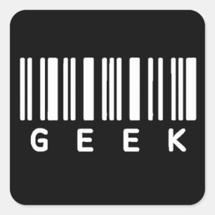 Geek Barcode Vierkante Sticker