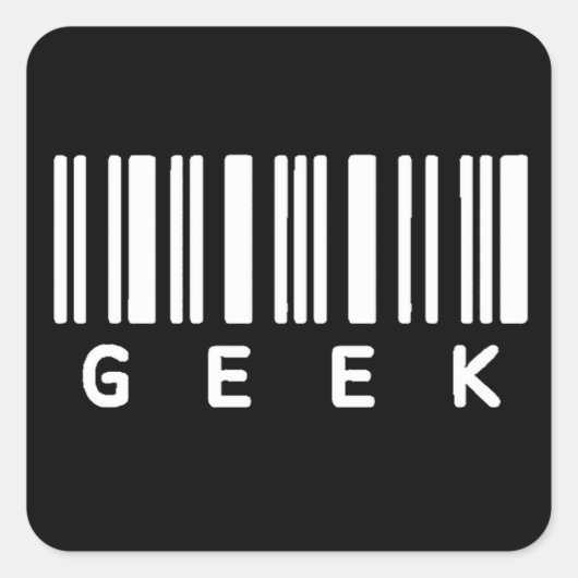 Geek Barcode Vierkante Sticker (Voorkant)