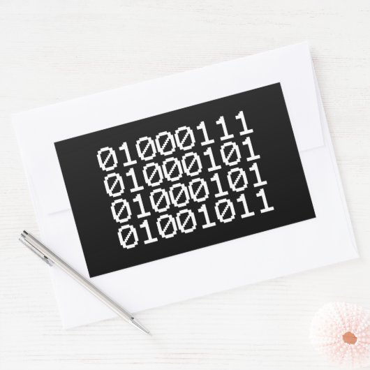 GEEK BINAIRE RECTANGULAR STICKER (Enveloppe)