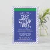 Geek Birthday Party Invitation Kaart (Staand voorkant)