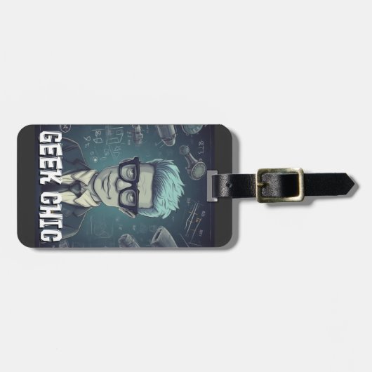 Geek Chic AI Generated - Funny Sarcastic Nerdy Gee Bagagelabel (Voorkant horizontaal)