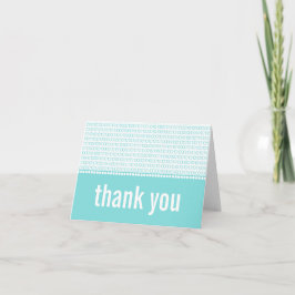 Geek Chic binaire code dankkaart, aqua Bedankkaart