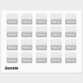Geek Chic Binary Code Dank u Stickers, Grijs Vierkante Sticker (Vel)