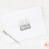 Geek Chic Binary Code Dank u Stickers, Grijs Vierkante Sticker (Envelop)