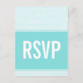Geek Chic Binary Code RSVP Briefkaart, Aqua Uitnodiging Briefkaart (Voorkant)