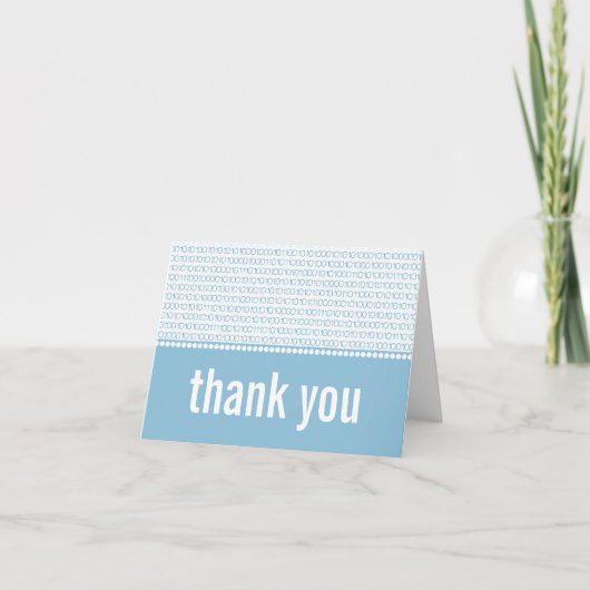 Geek Chic Code binaire Carte de remerciements, Ble (Devant)