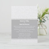 Geek Chic Code binaire Faire-part de mariage, Gris (Debout devant)
