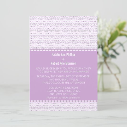Geek Chic Code binaire Faire-part de mariage, Viol (Debout devant)