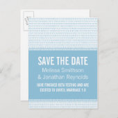 Geek Chic Enregistrer la date carte postale, bleu (Devant / Derrière)