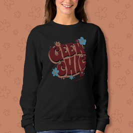 Geek Chic Hand-Lettered Floral Text Design Trui