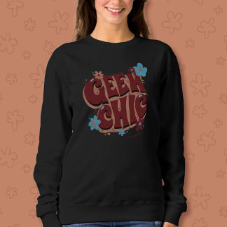 Geek Chic Hand-Lettered Floral Text Design Trui
