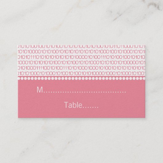 Geek Chic Mariage Cartes de Place, Rose (Devant)