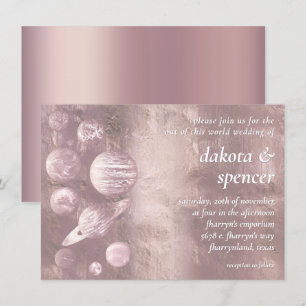Geek Chic Wedding   Dusty Mauve Blush Pink Planets Kaart