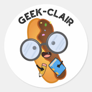 Geek-clair Funny Eclair Pun Ronde Sticker
